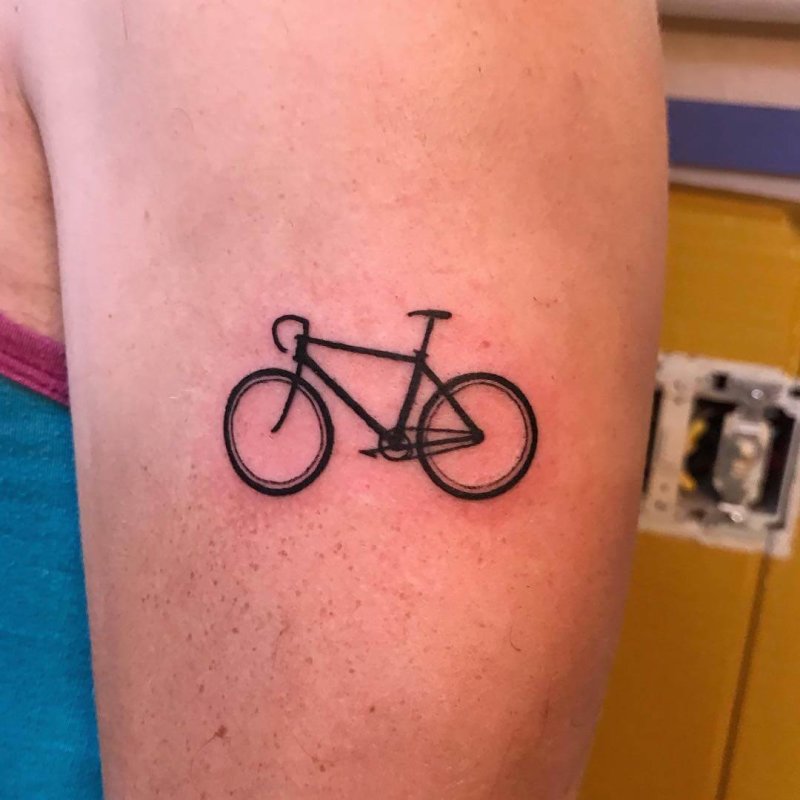 Minimal bicycle tattoo from nathankingart